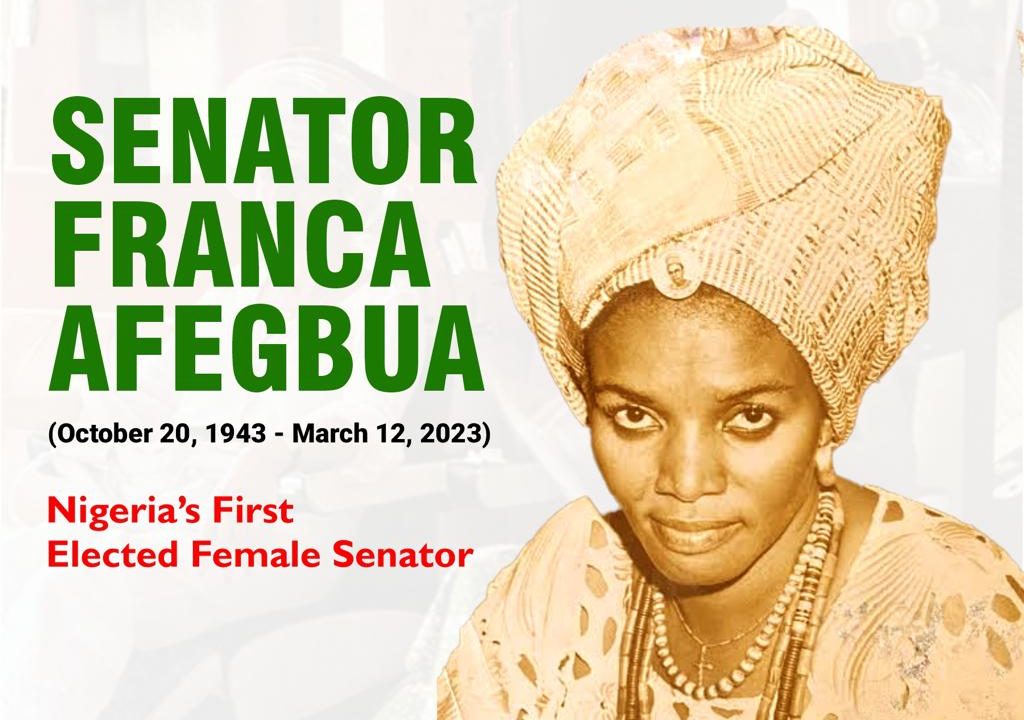 Parliament Spotlight: Franca Afegbua; Nigeria’s First Elected Female Senator