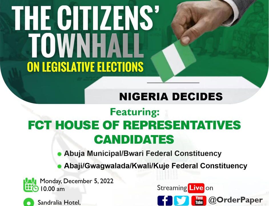 2023: OrderPaper partners FixPolitics, EiE, on Citizens’ Townhall for NASS Candidates