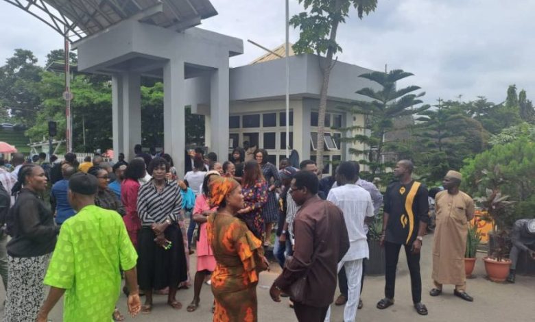 Staff of Works Ministry lock Umahi in his office in protest