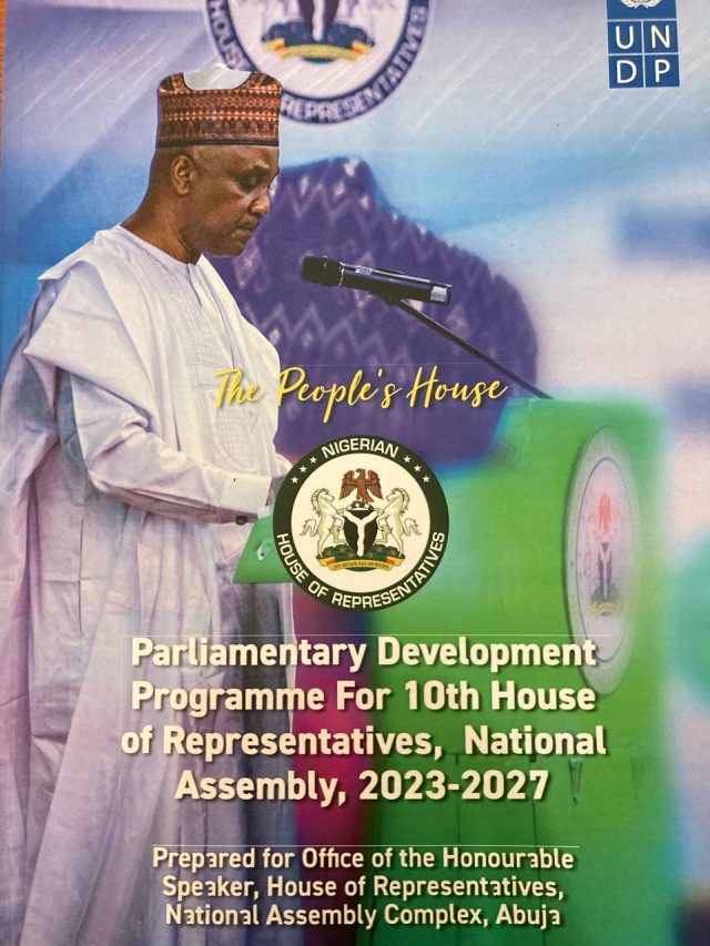Cover page of the parliamentary development programme