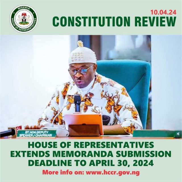 House Committee on Constitution Review extends memoranda submission deadline to April 30