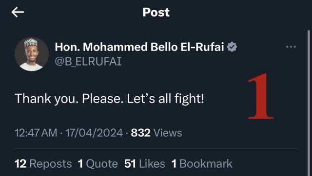 El-Rufai tweets call for a fight